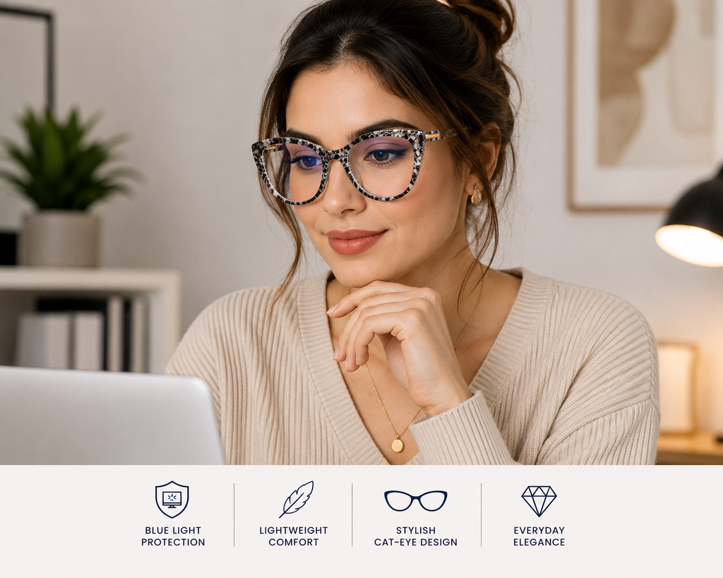 Elegant Cat-Eye Blue Light Glasses