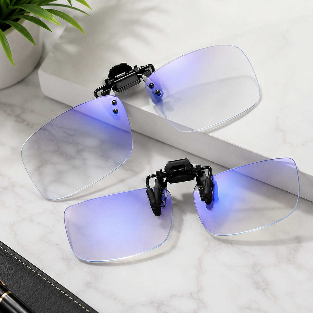 Blue Light Blocking Clip-On Glasses – Clear Lenses for Digital Screens