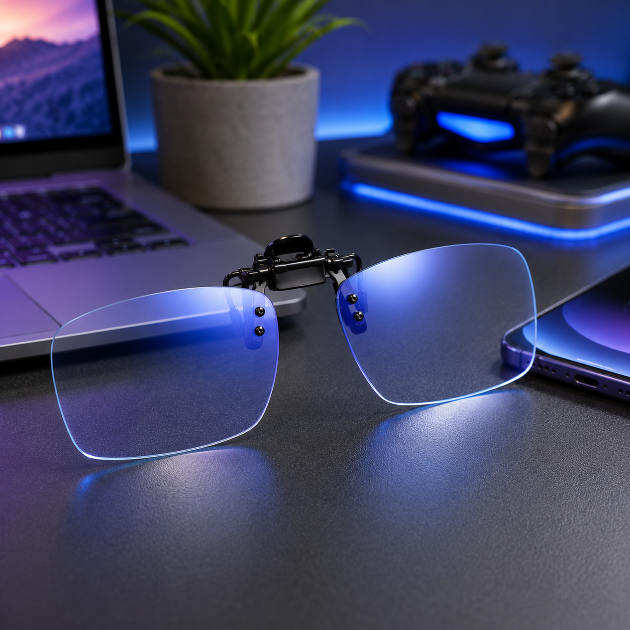 Blue Light Blocking Clip-On Glasses – Clear Lenses for Digital Screens